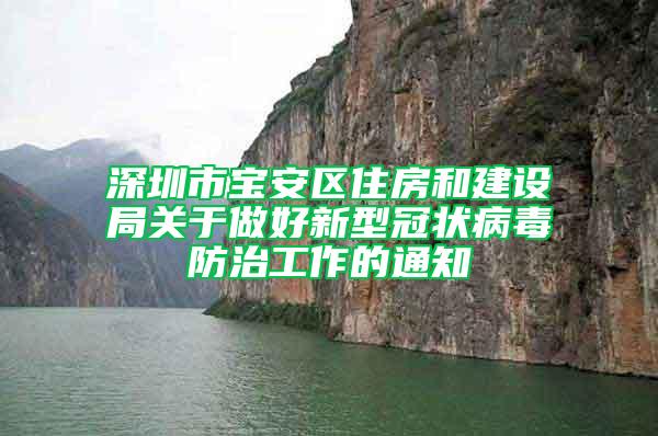 深圳市宝安区住房和建设局关于做好新型冠状病毒防治工作的通知