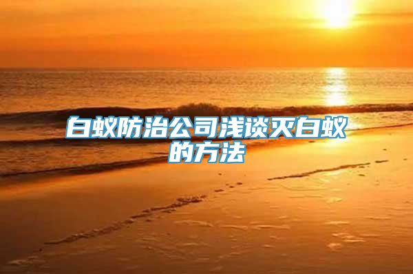 白蚁防治公司浅谈灭白蚁的方法